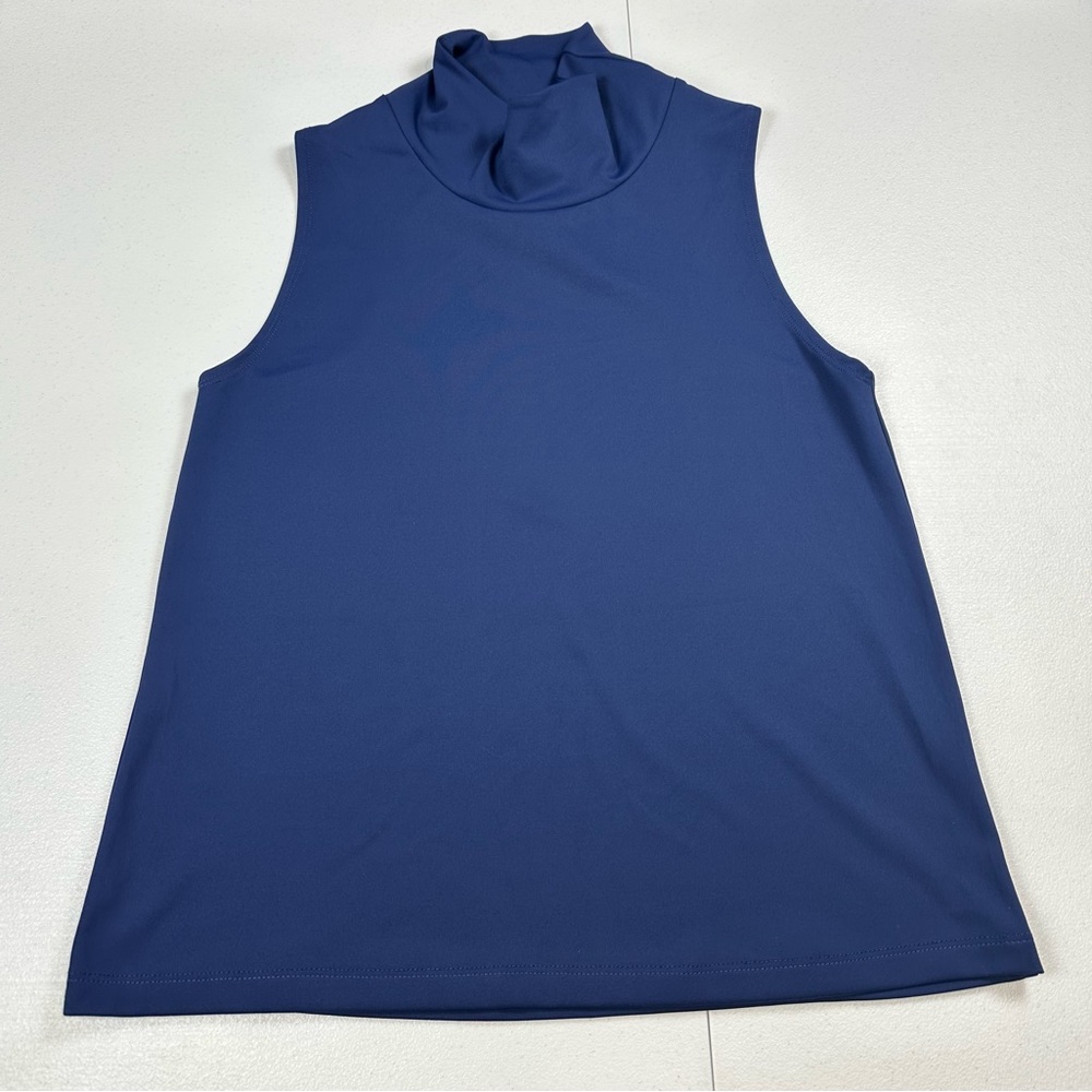 Oiselle‎ Running Sleeveless Tank Top Women’s Size Small Mock Neck Navy Blue